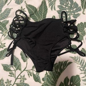 Black tie up race bottoms